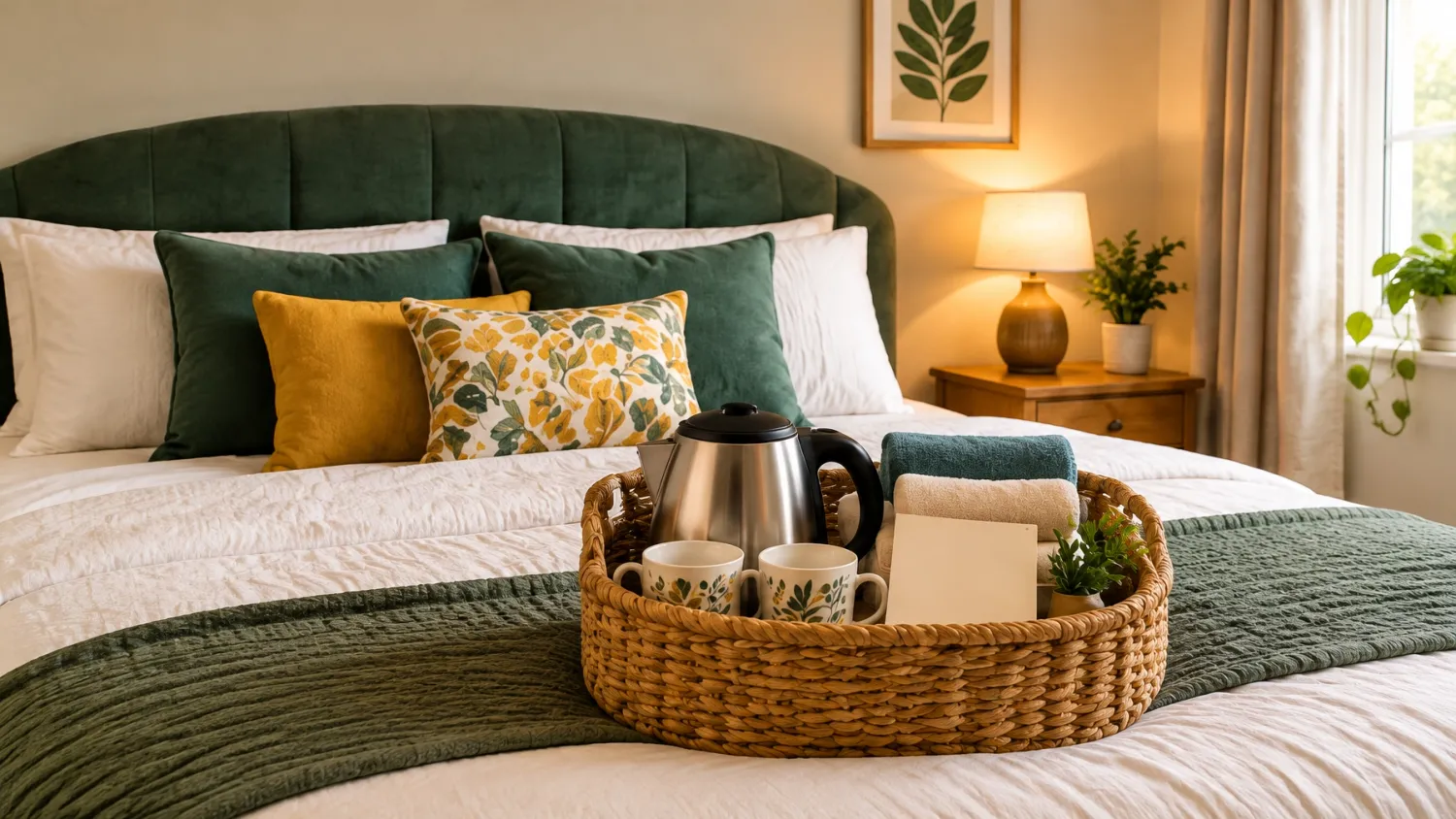 A warm, welcoming living room furnished with a sofa and everyday home comforts